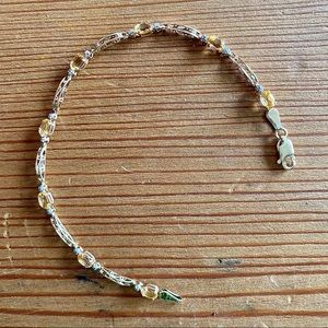 Narrow 10k Gold & Citrine Bracelet